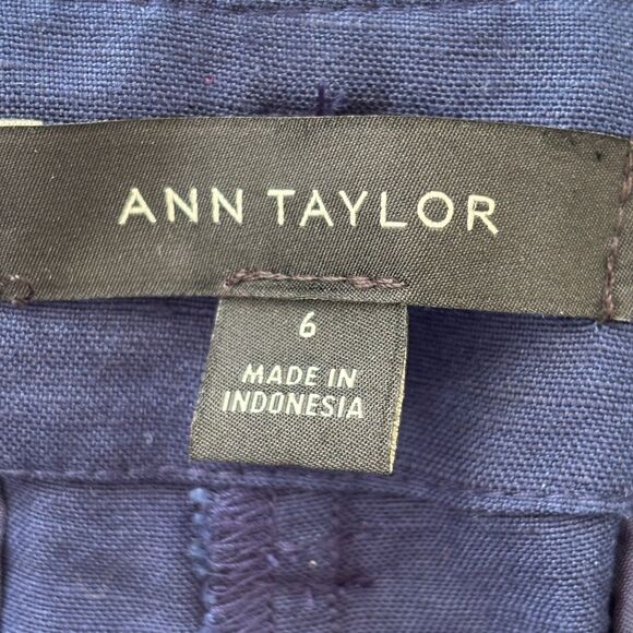 Ann Taylor Womens Linen Blend Shorts 6 Coastal Beach Summer Minimalist Preppy - Picture 2 of 9